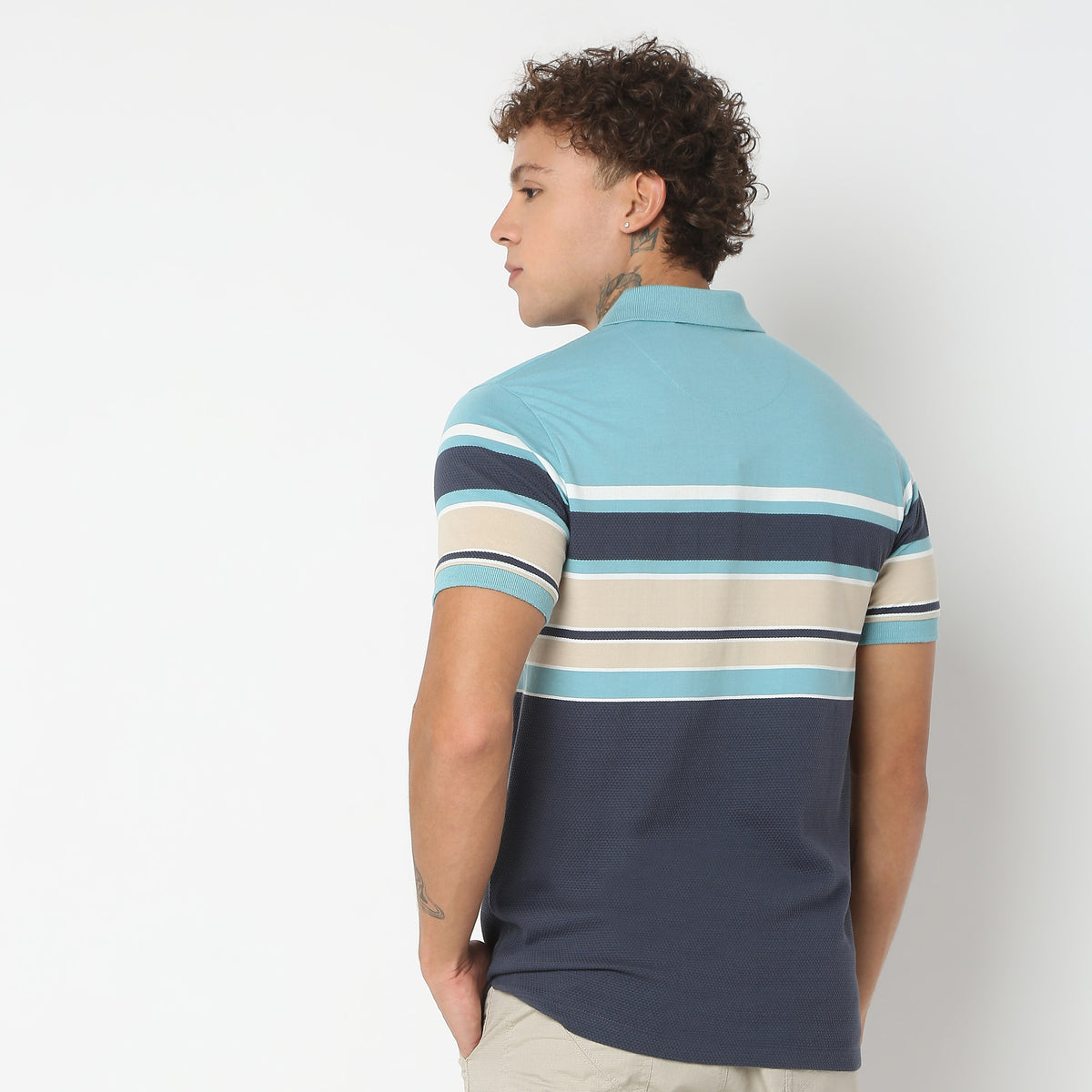 Regular Fit Striped Polo T-Shirt 