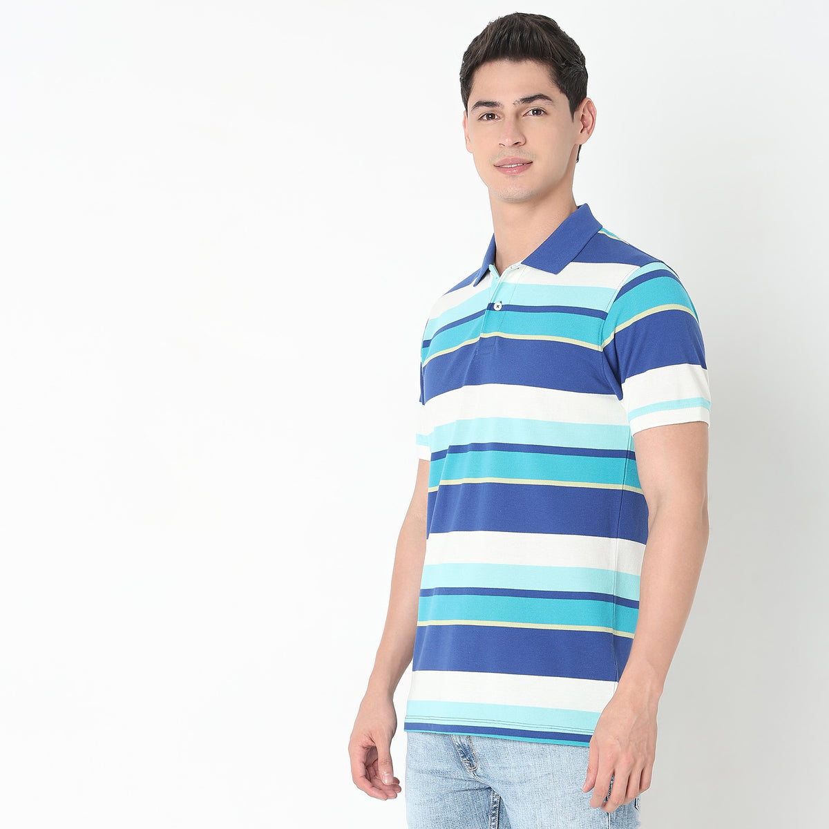 Regular Fit Striped Polo T-Shirt