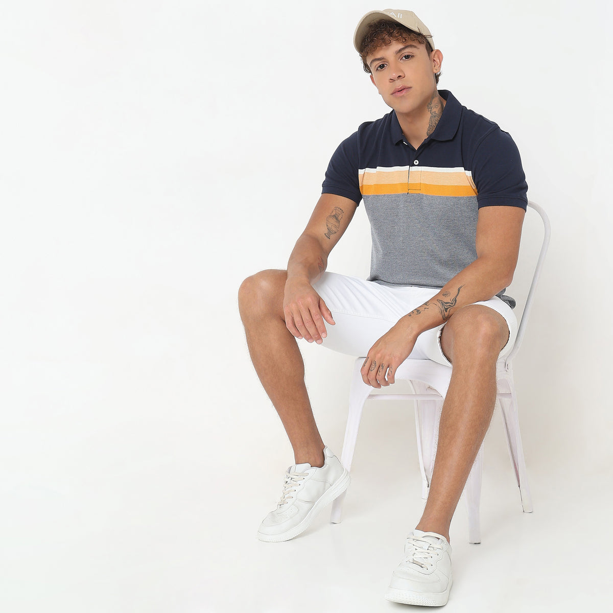 Regular Fit Striped Polo T-Shirt