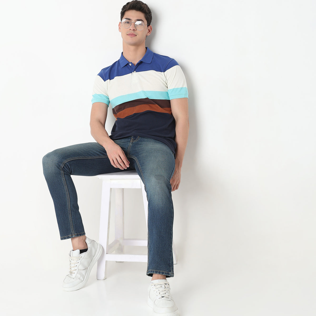 Regular Fit Striped Polo T-Shirt