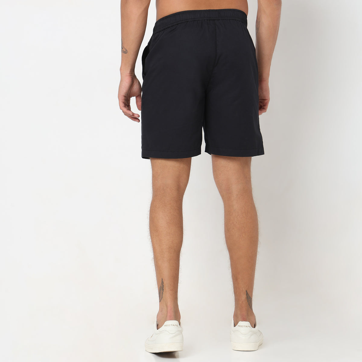 Regular Fit Solid Mid Rise Shorts