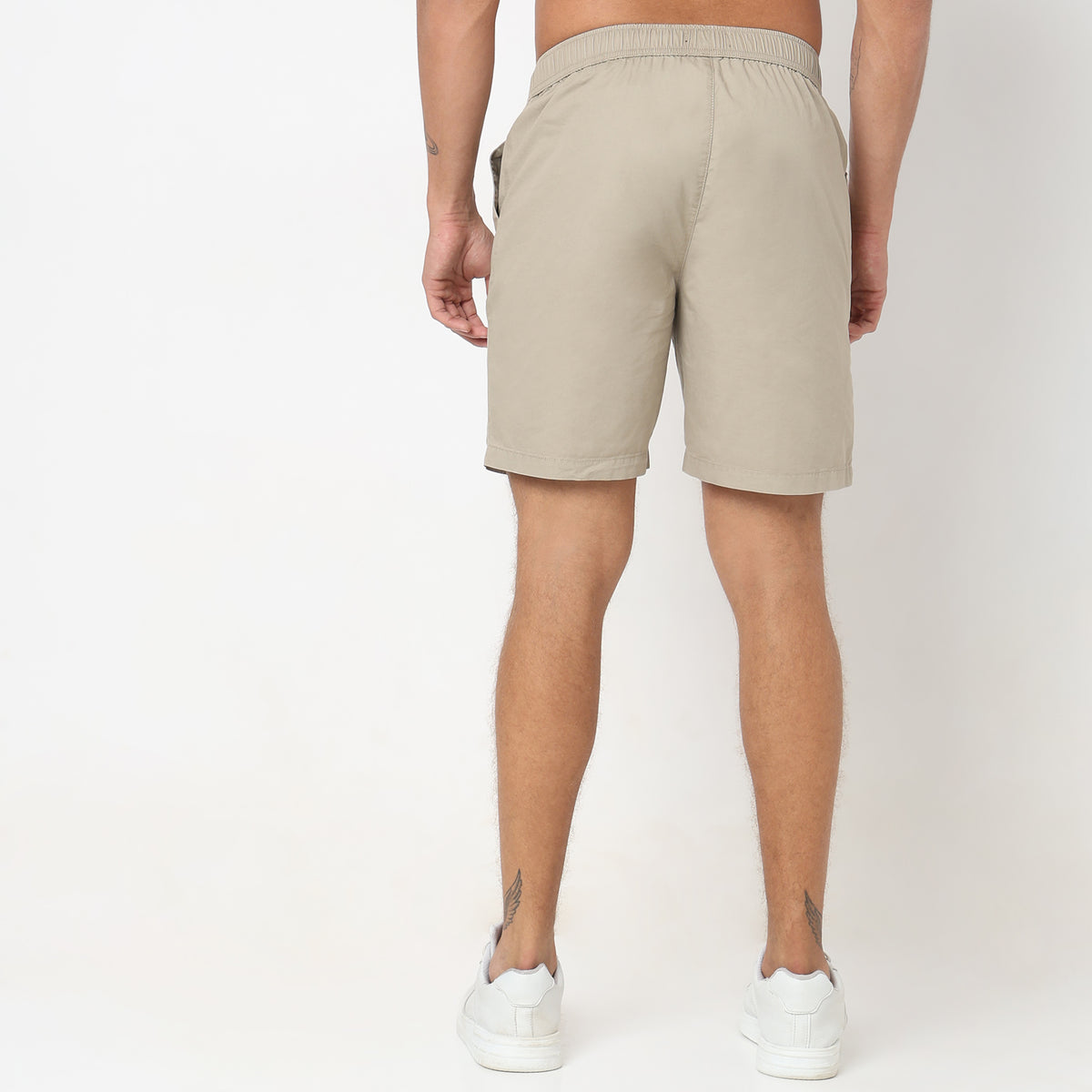 Regular Fit Solid Mid Rise Shorts