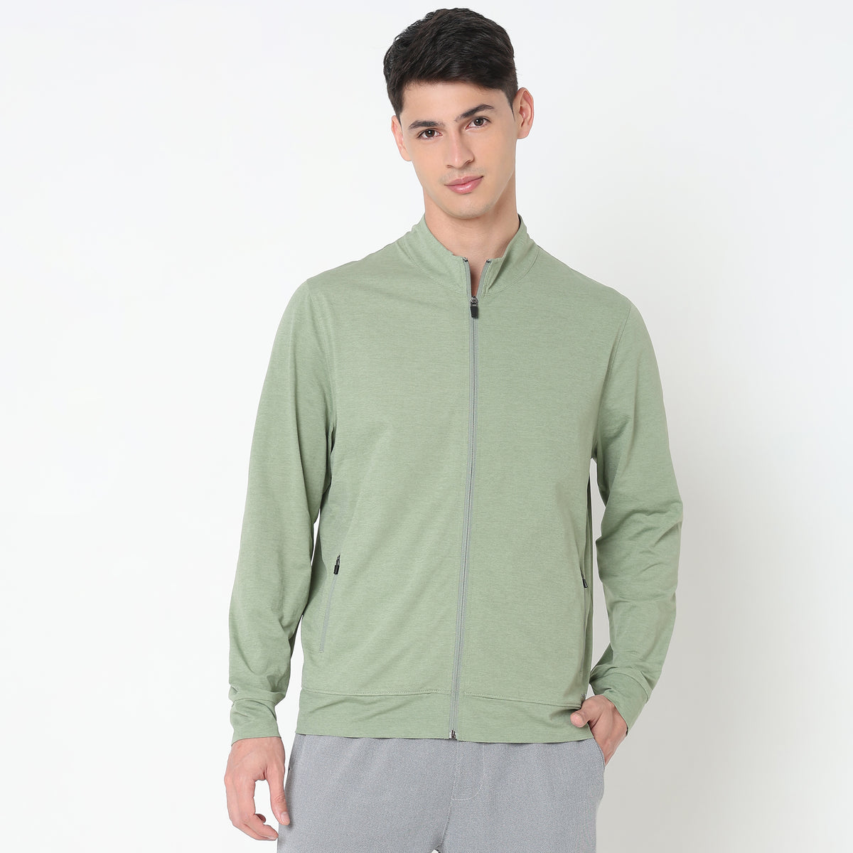 Regular Fit Solid Jacket