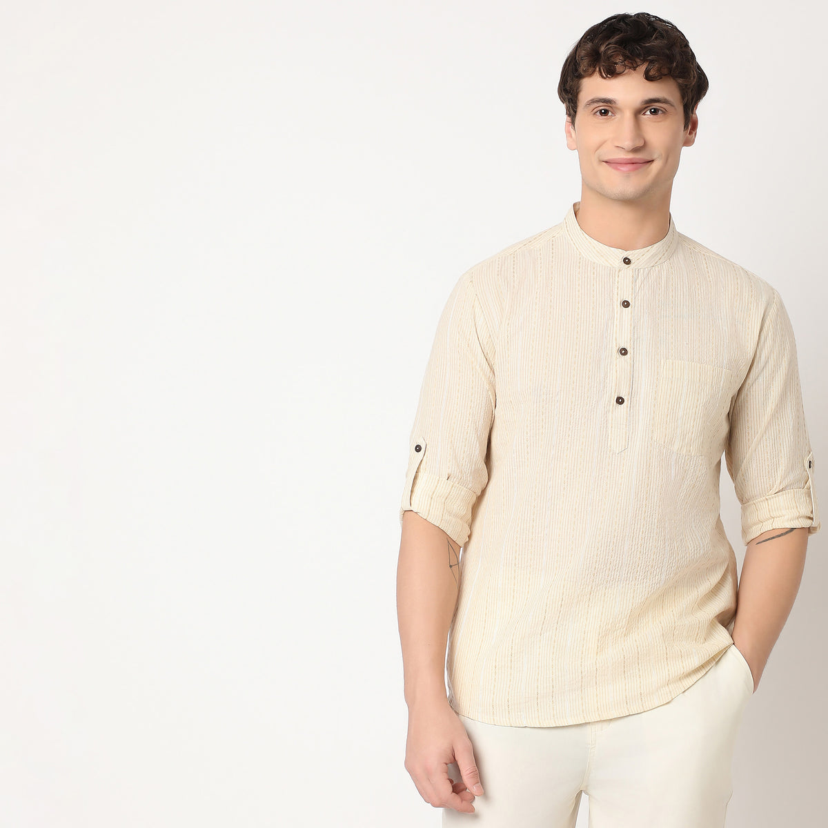 Regular Fit Striped Kurta