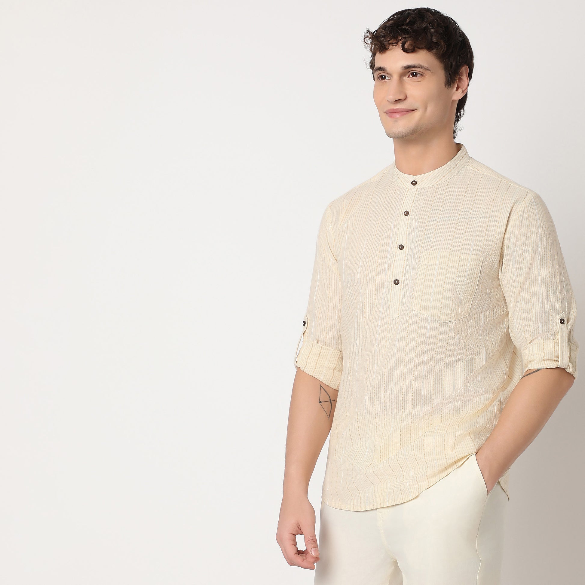 Regular Fit Striped Kurta