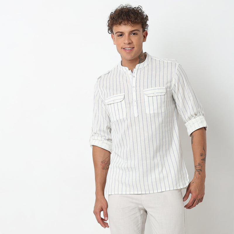 Regular Fit Striped Kurta