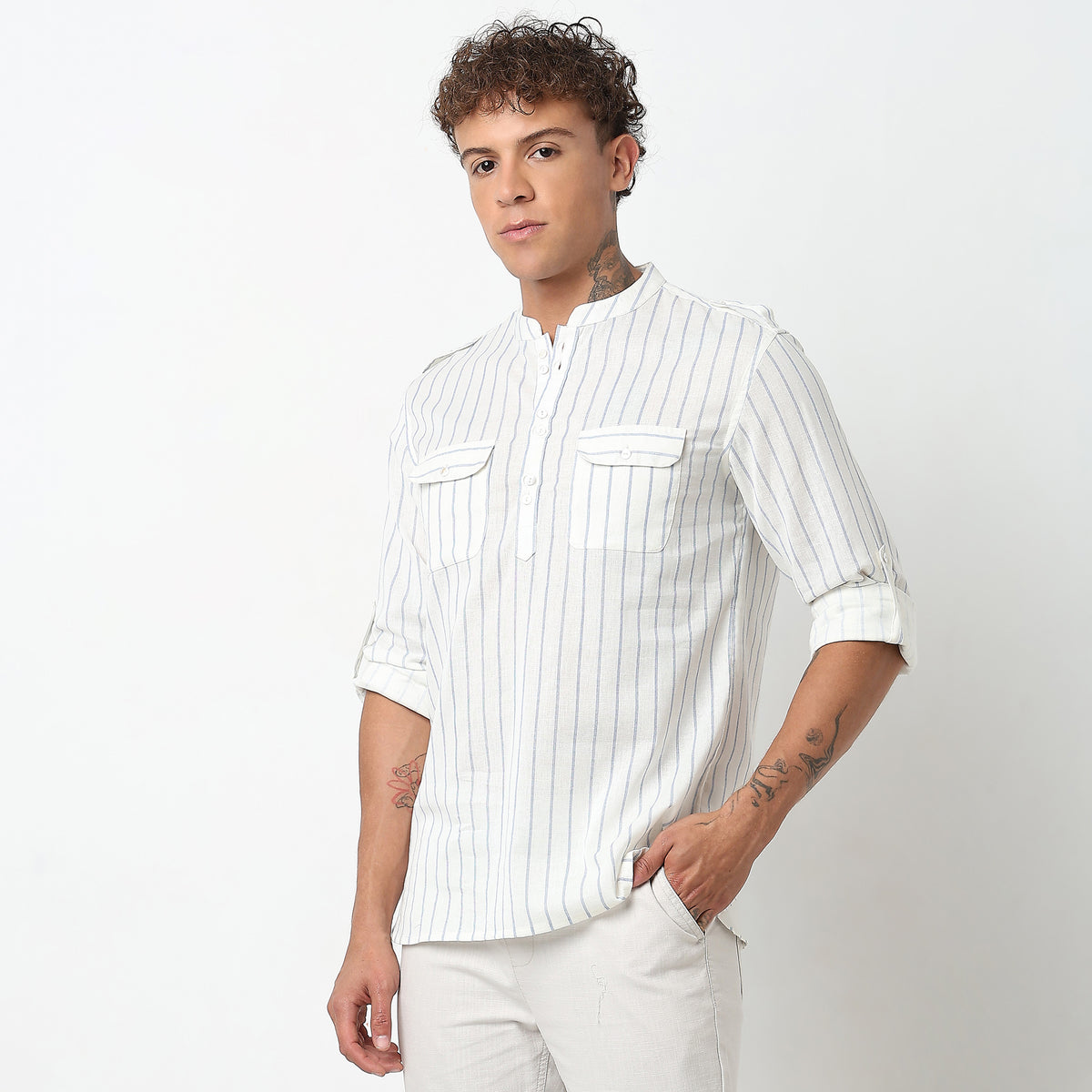 Regular Fit Striped Kurta