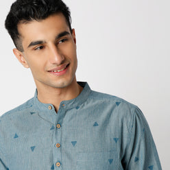 Regular Fit Jacquard Short Length Kurta