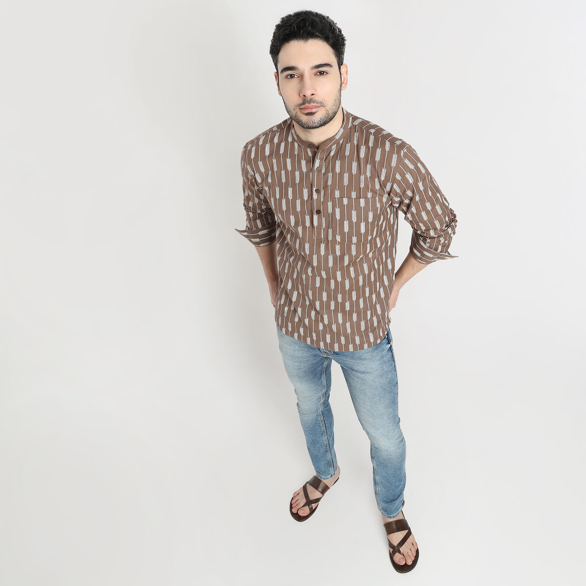 Regular Fit Jacquard Kurta