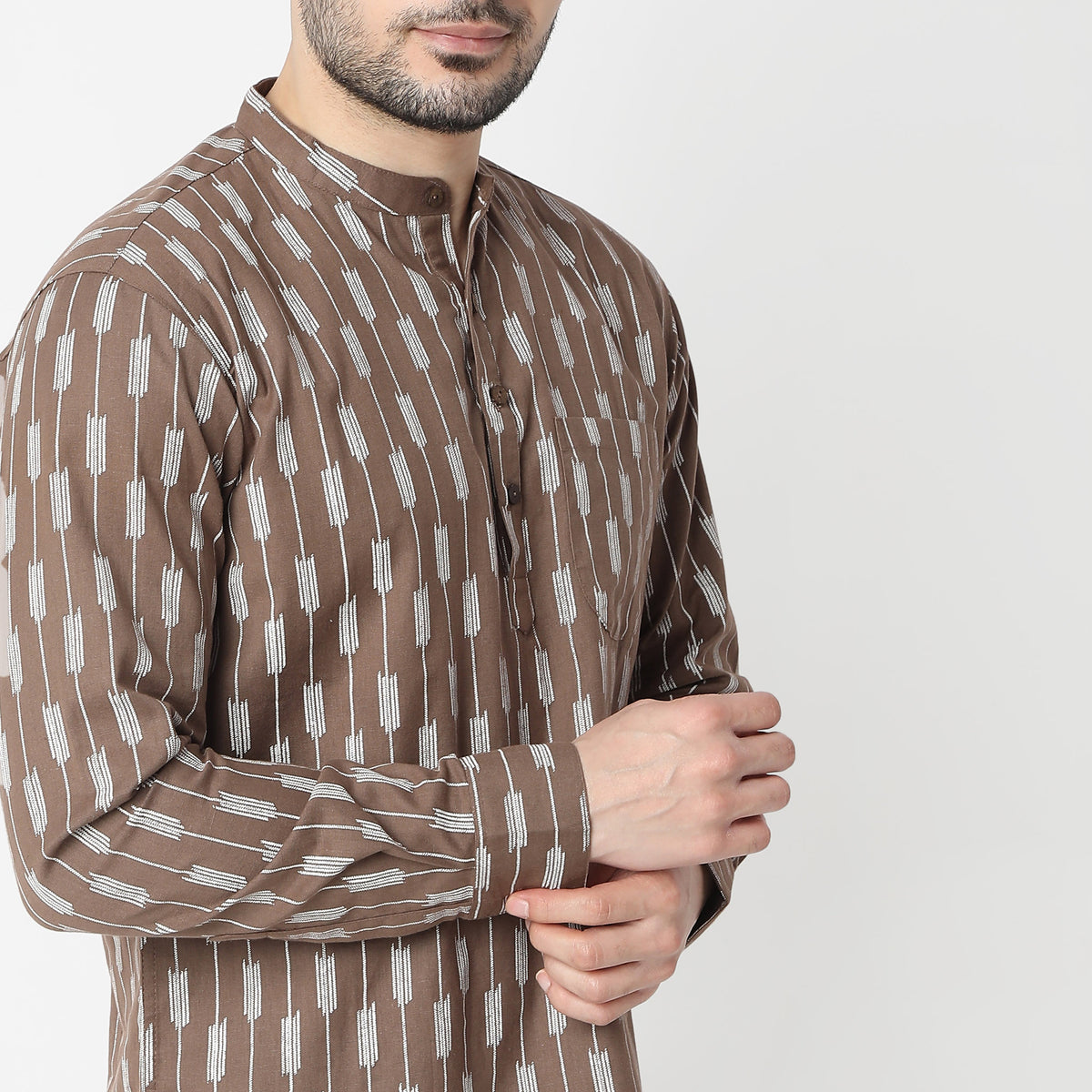 Regular Fit Jacquard Kurta