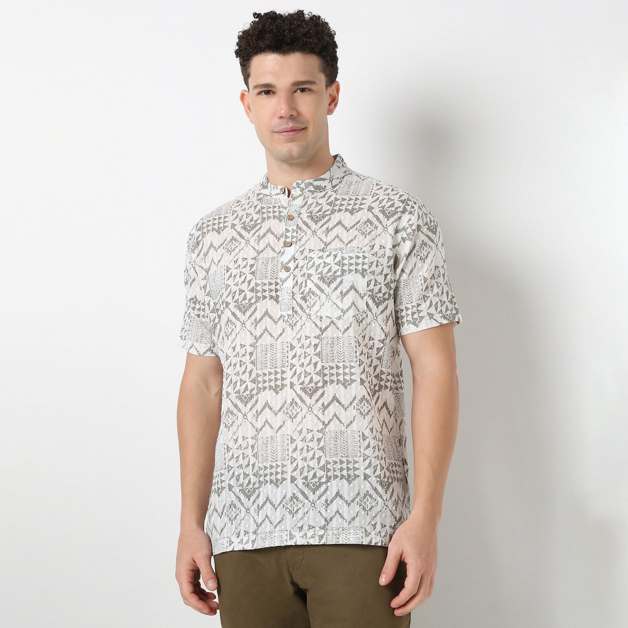 Relaxed Fit Printed Short Kurta