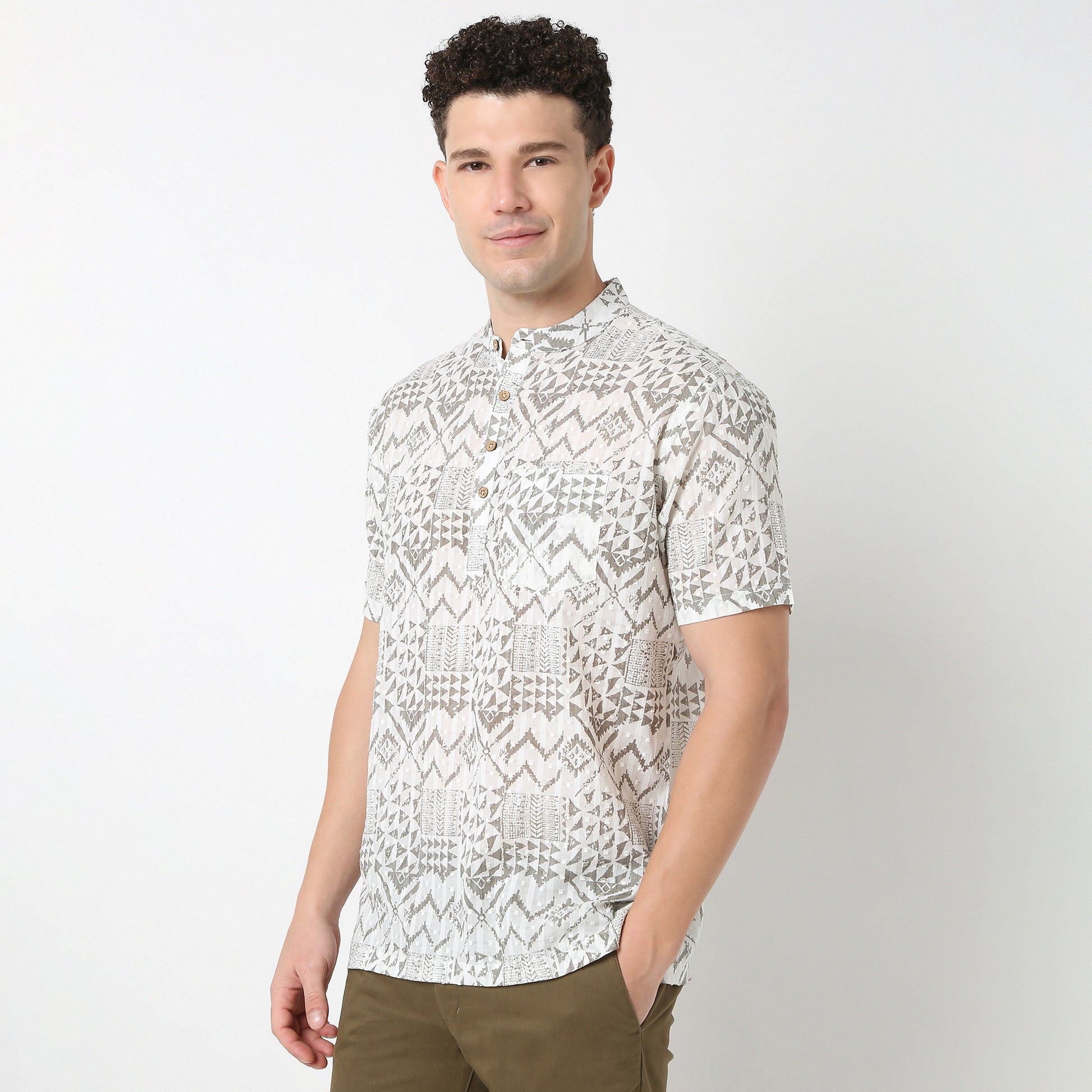 Relaxed Fit Printed Short Kurta