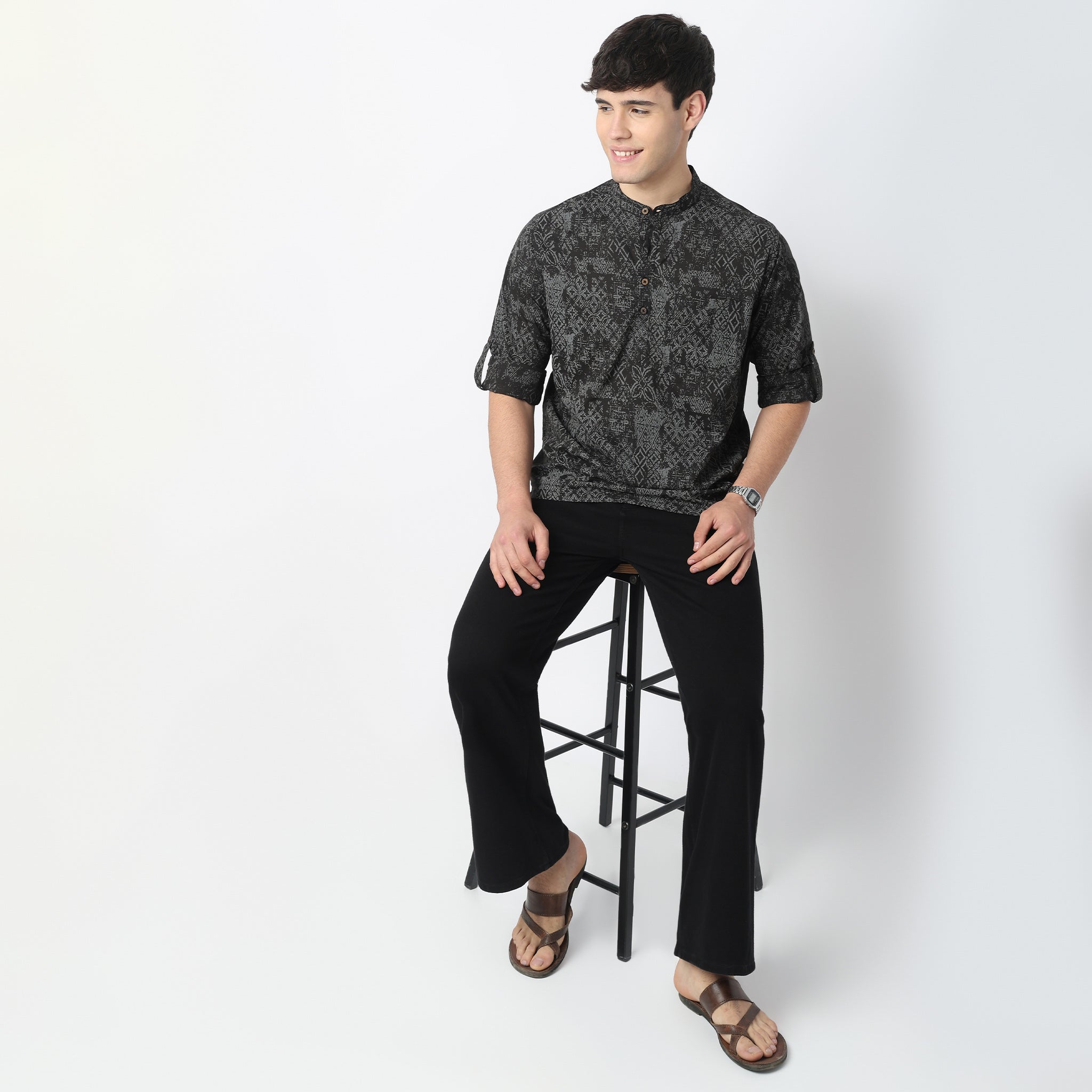 Printed Cotton Short Kurta