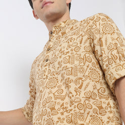 Printed Cotton Short Kurta