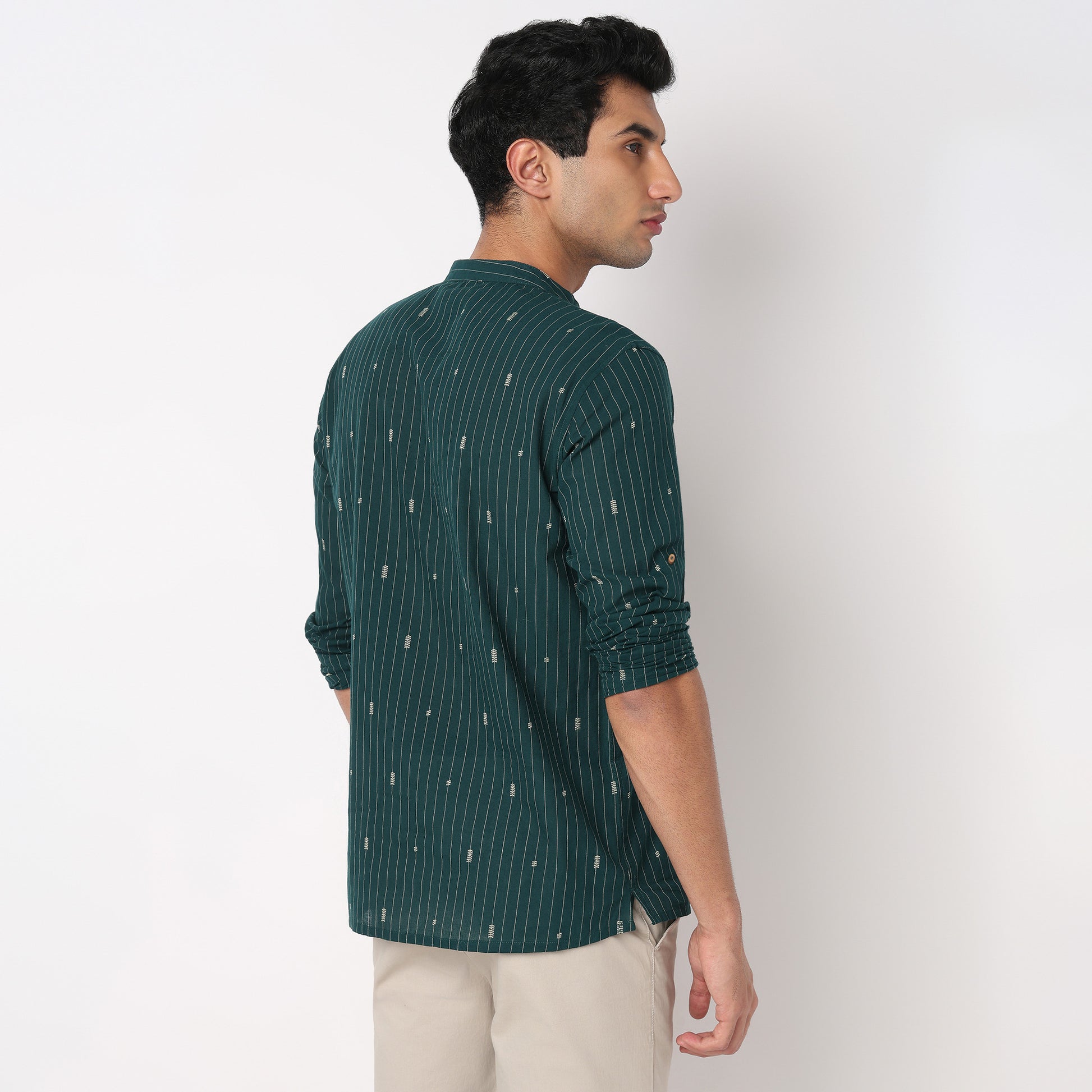 Cotton Structured Yarn Dyed Short Kurta