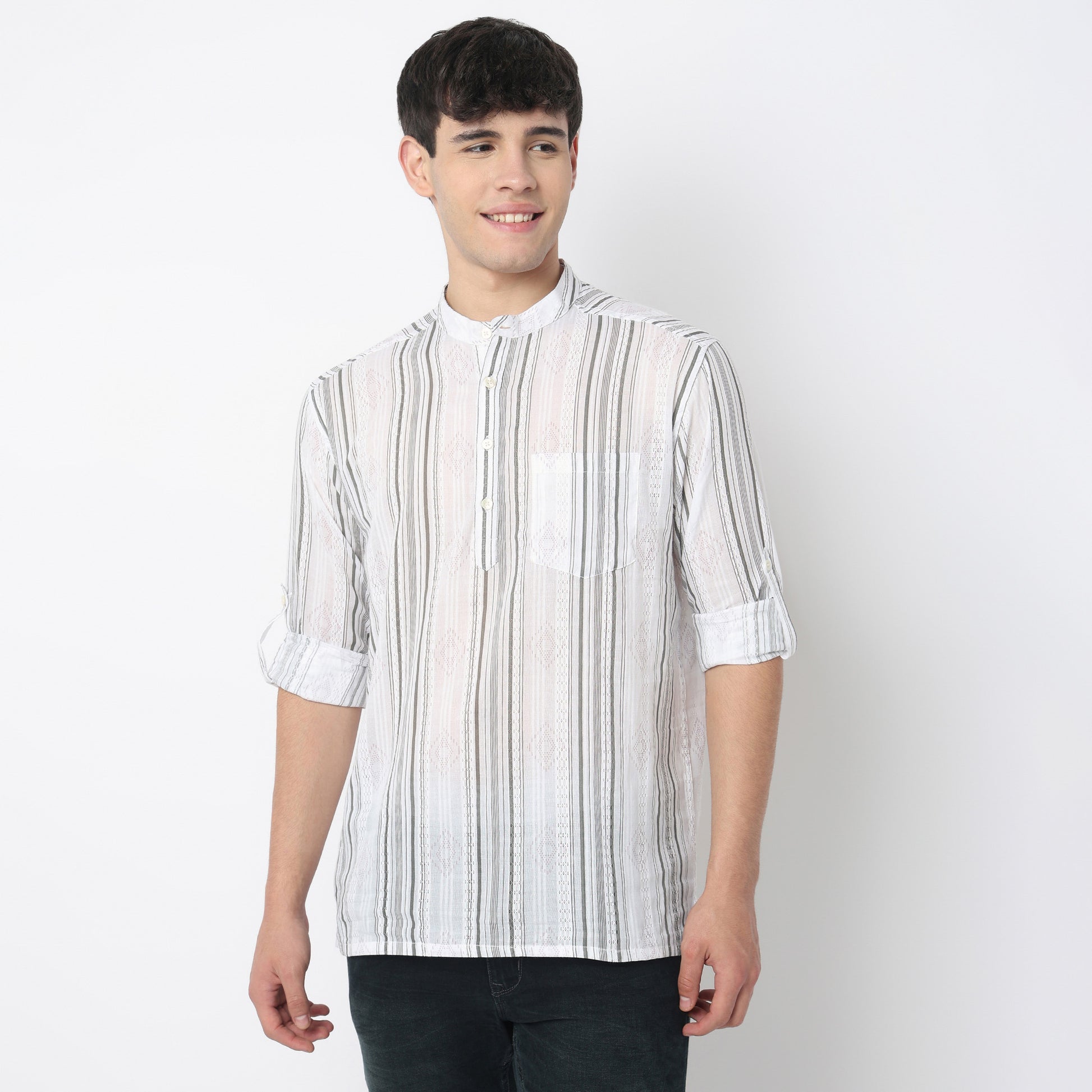 Striped Cotton Short Kurta