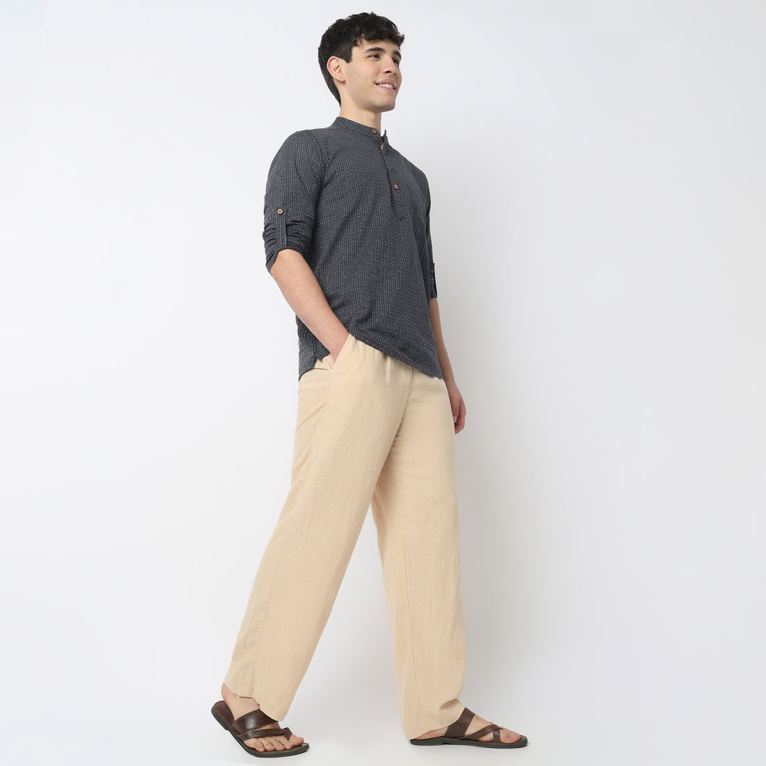Structured Cotton Short Kurta