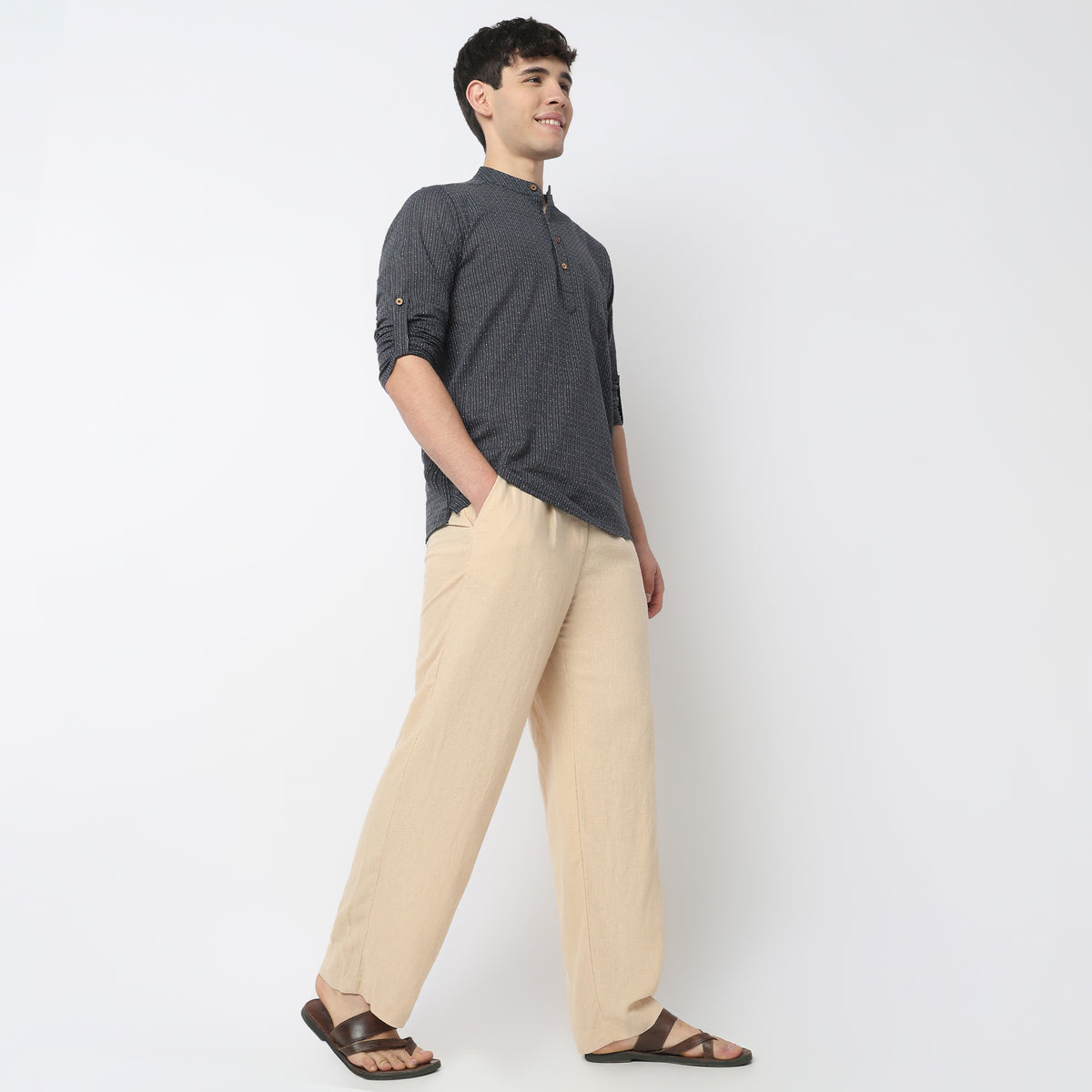 Structured Cotton Short Kurta
