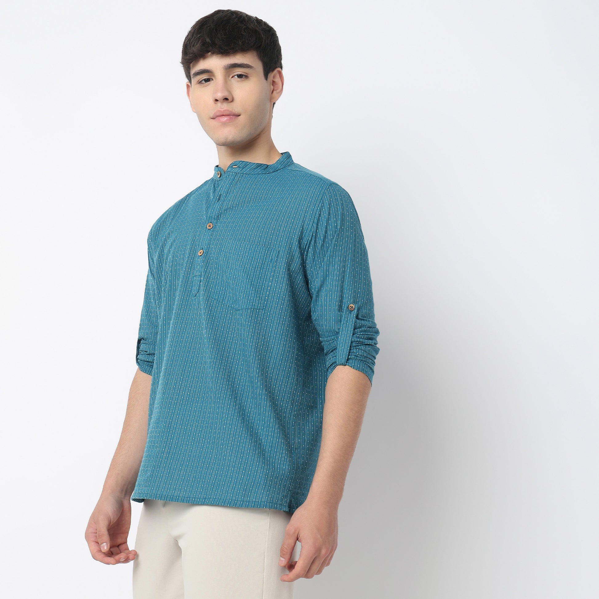 Structured Cotton Short Kurta