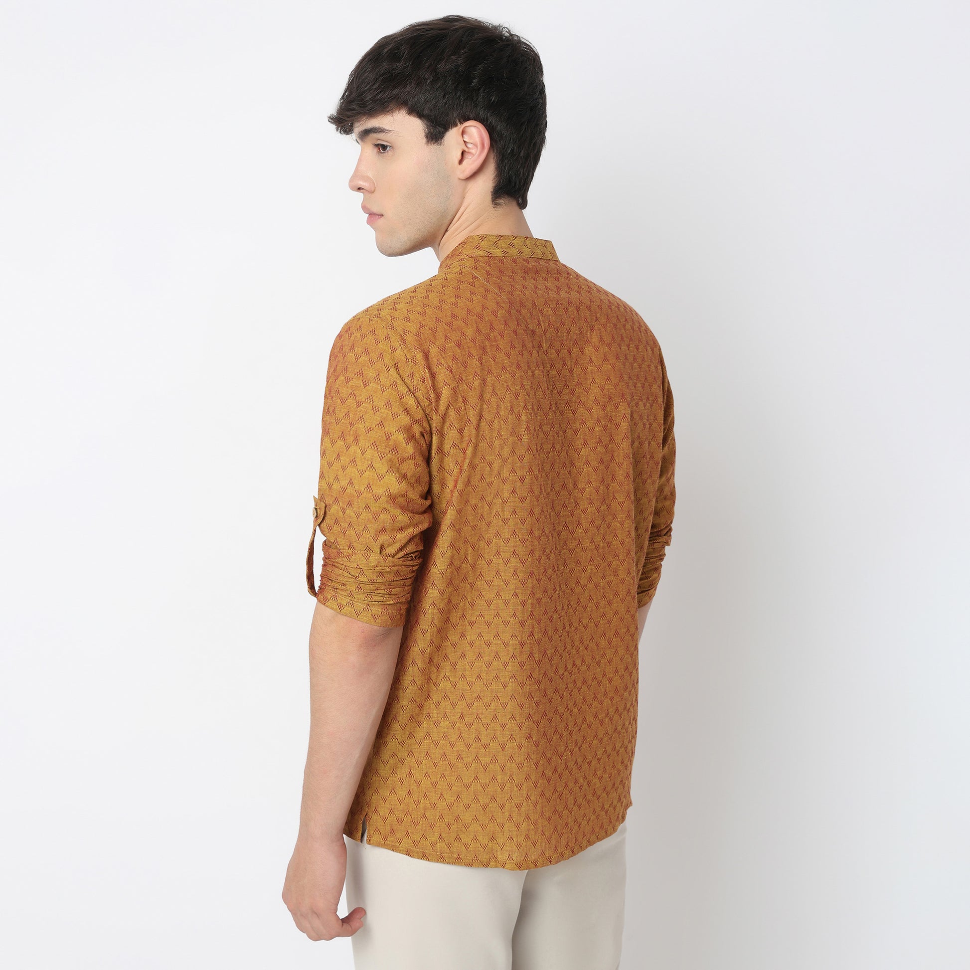 Jacquard Cotton Short Kurta
