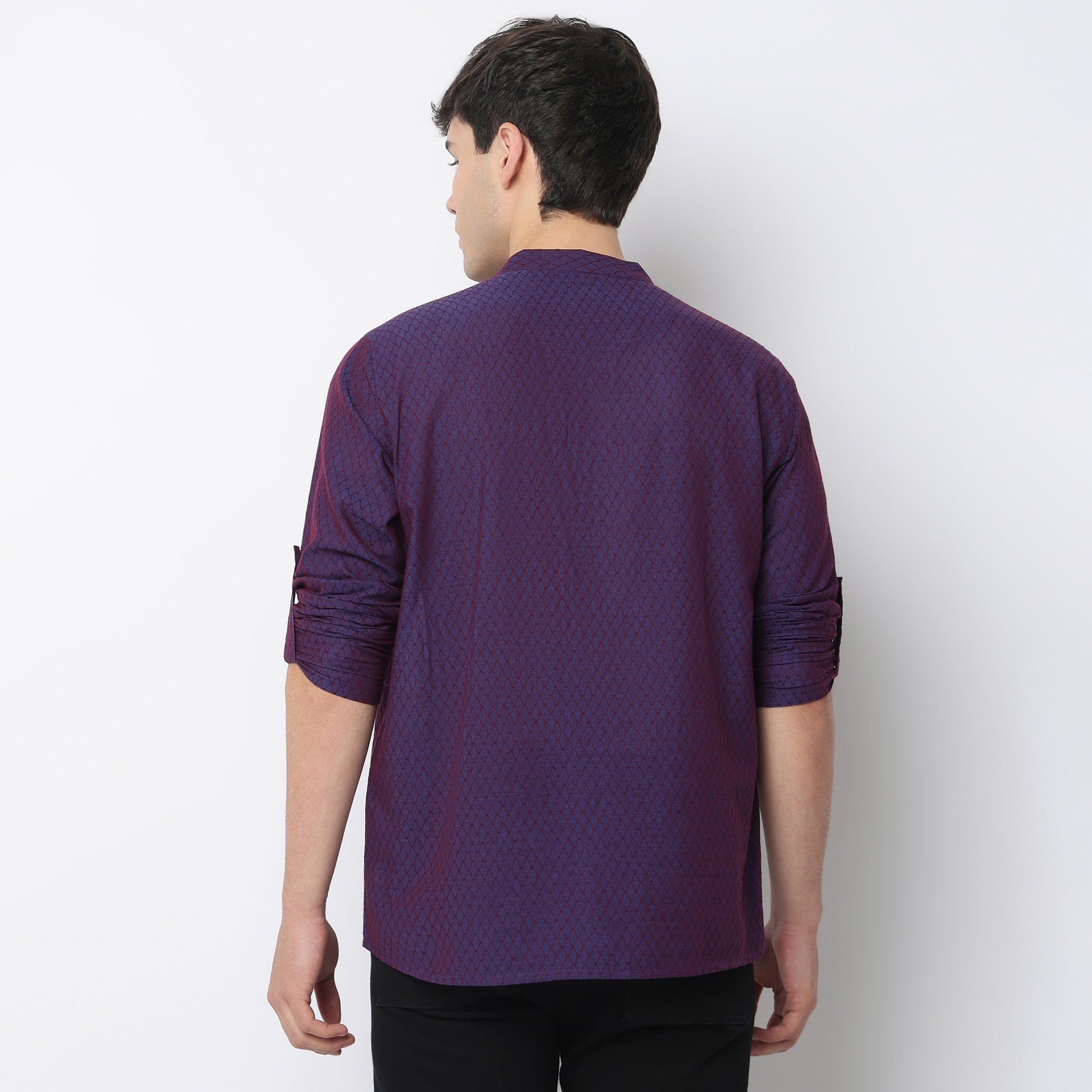 Jacquard Cotton Short Kurta