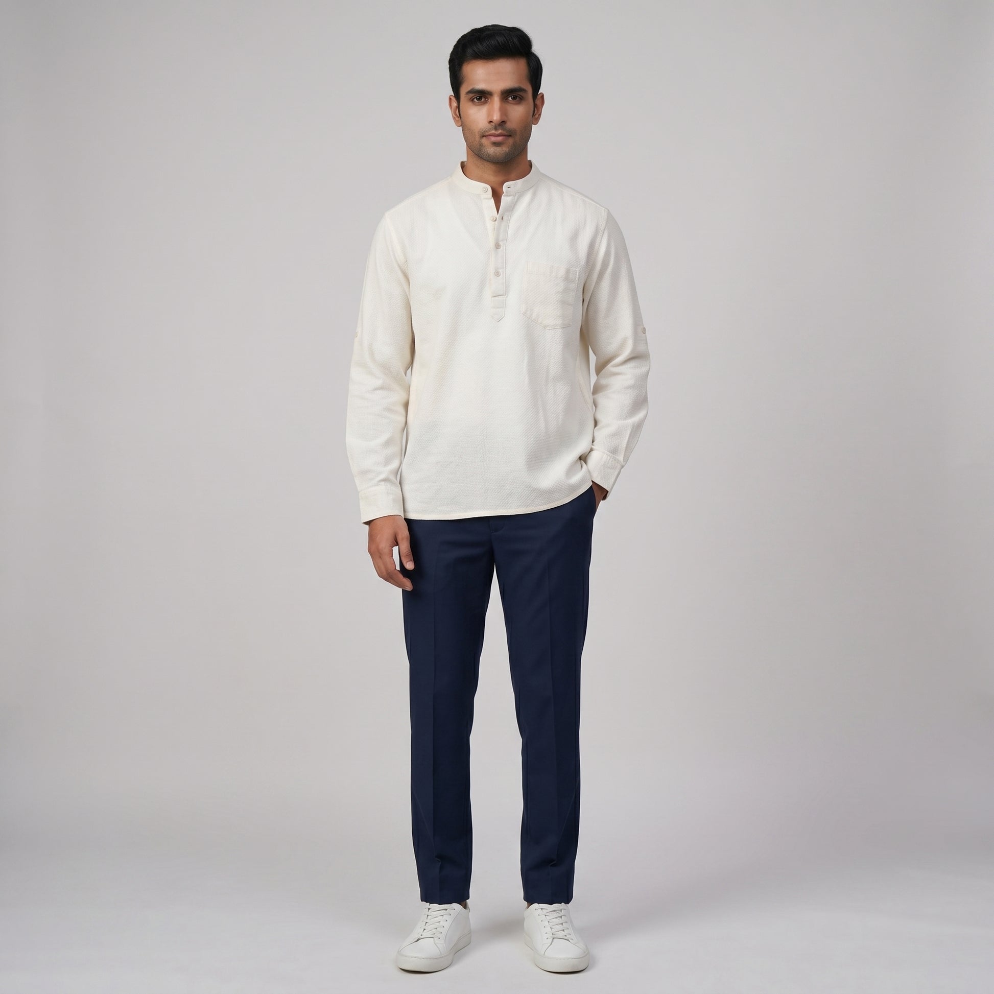Cotton Dobby Short Kurta