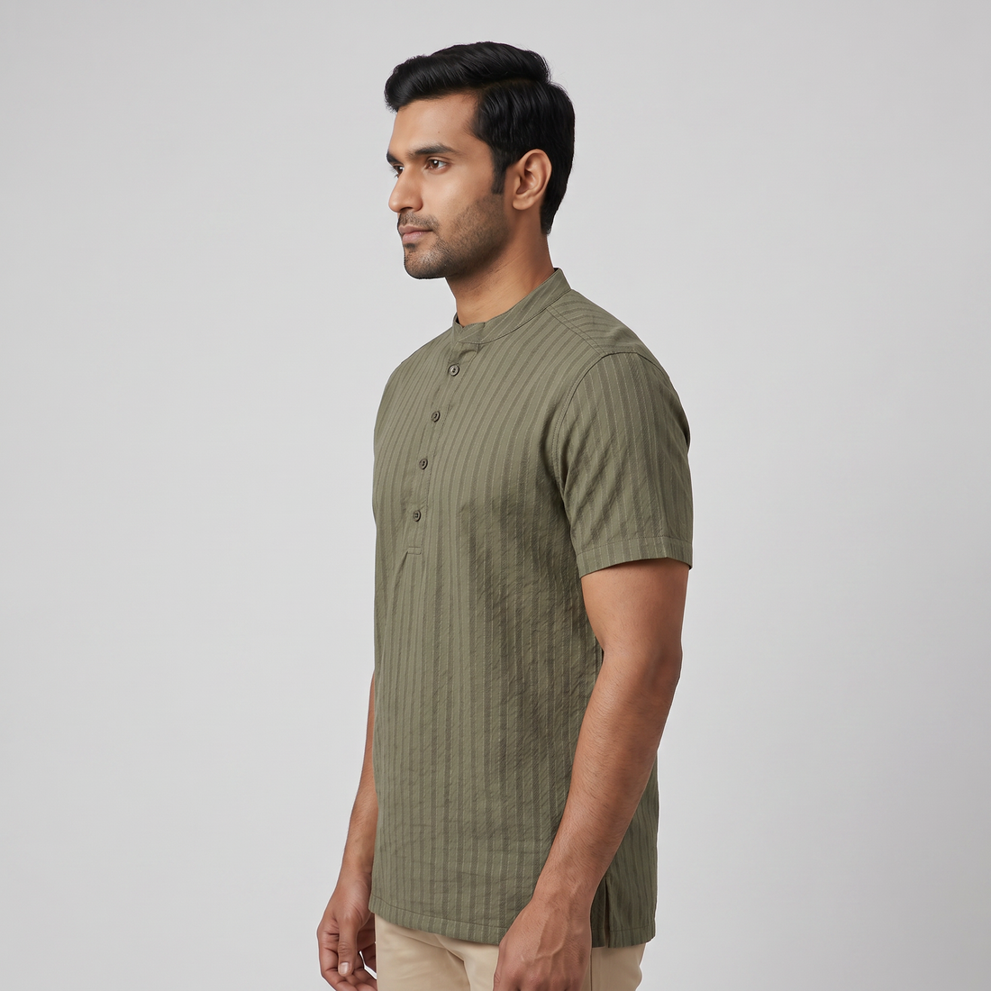 Cotton Striped Short Kurta