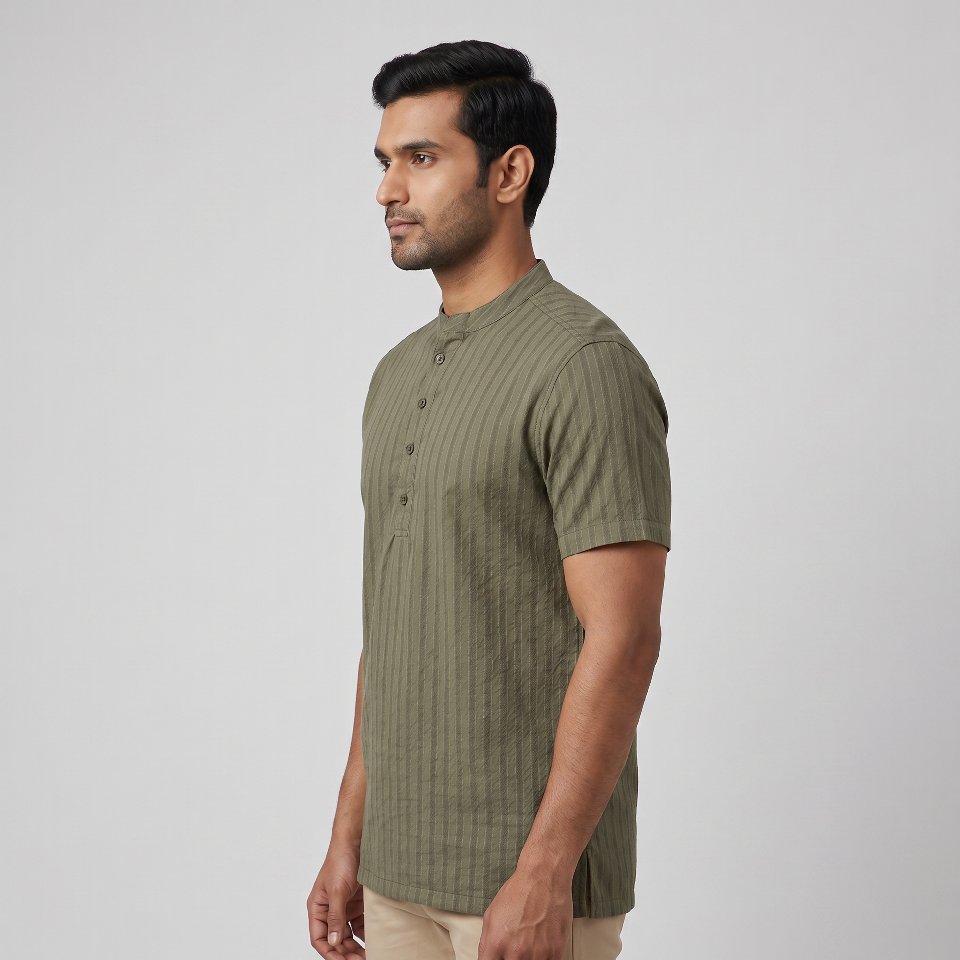 Cotton Striped Short Kurta
