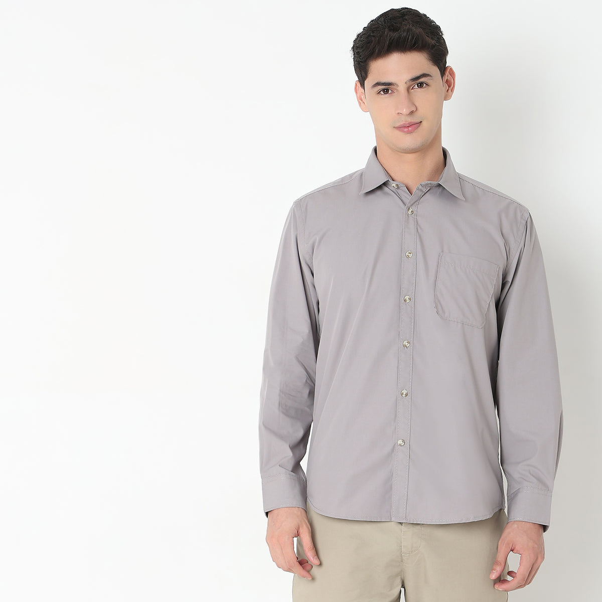 Slim Fit Solid Shirt