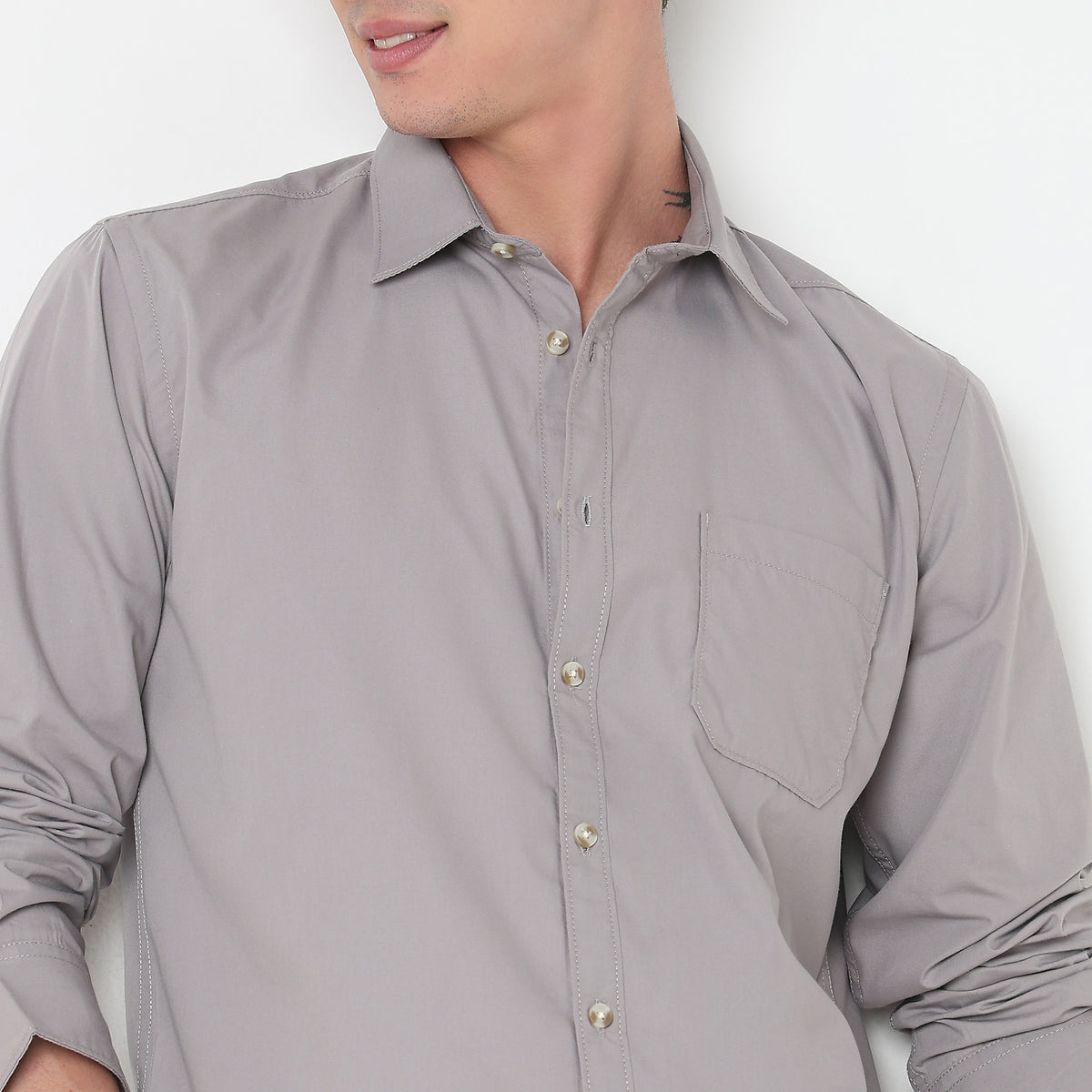 Slim Fit Solid Shirt