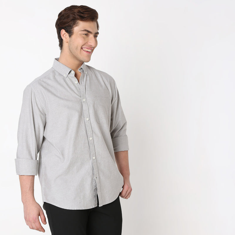 Slim Fit Solid Shirt