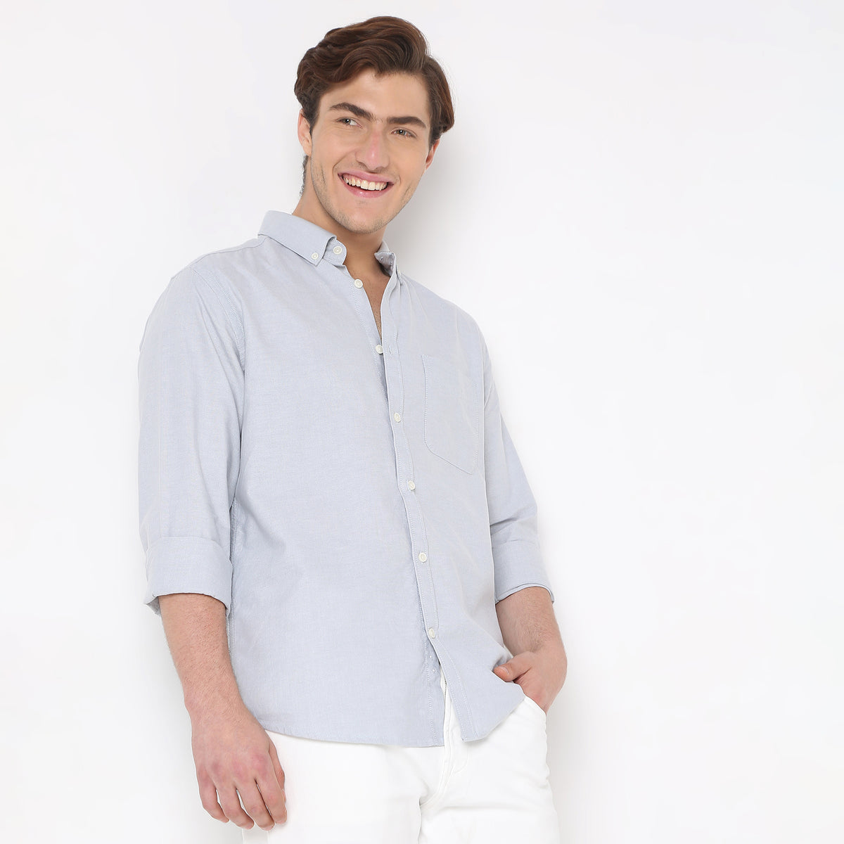 Slim Fit Solid Shirt