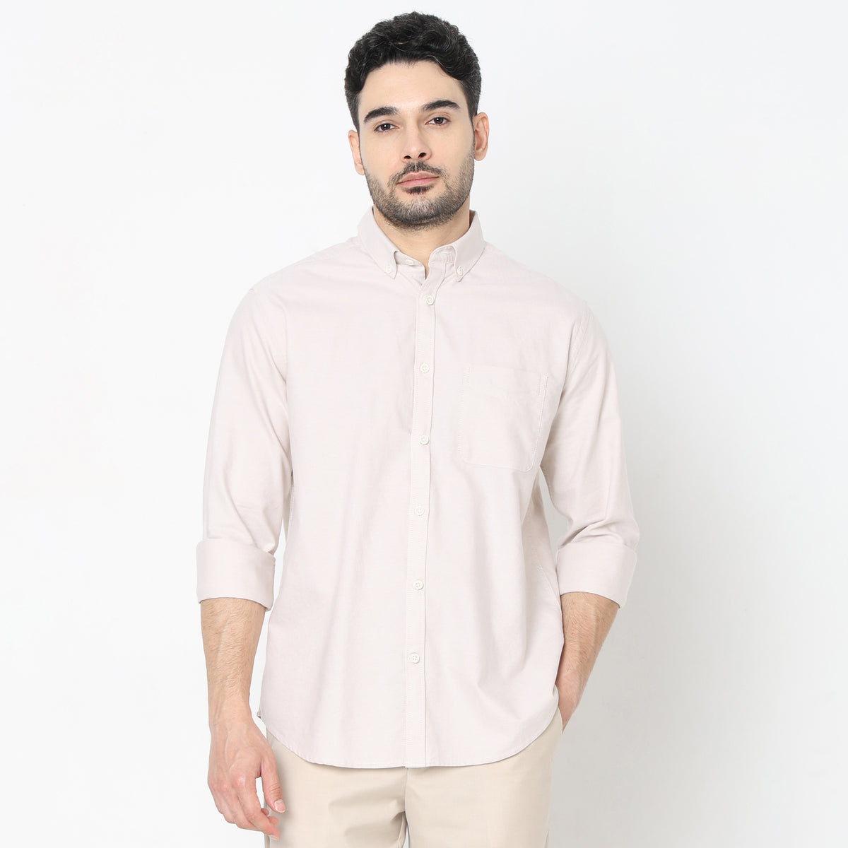 Slim Fit Solid Shirt