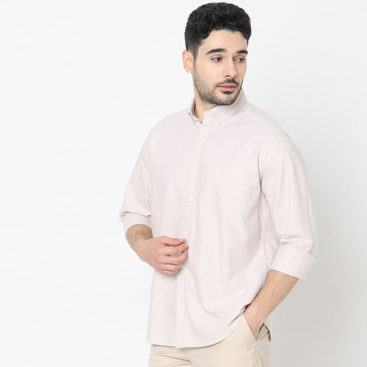 Slim Fit Solid Shirt