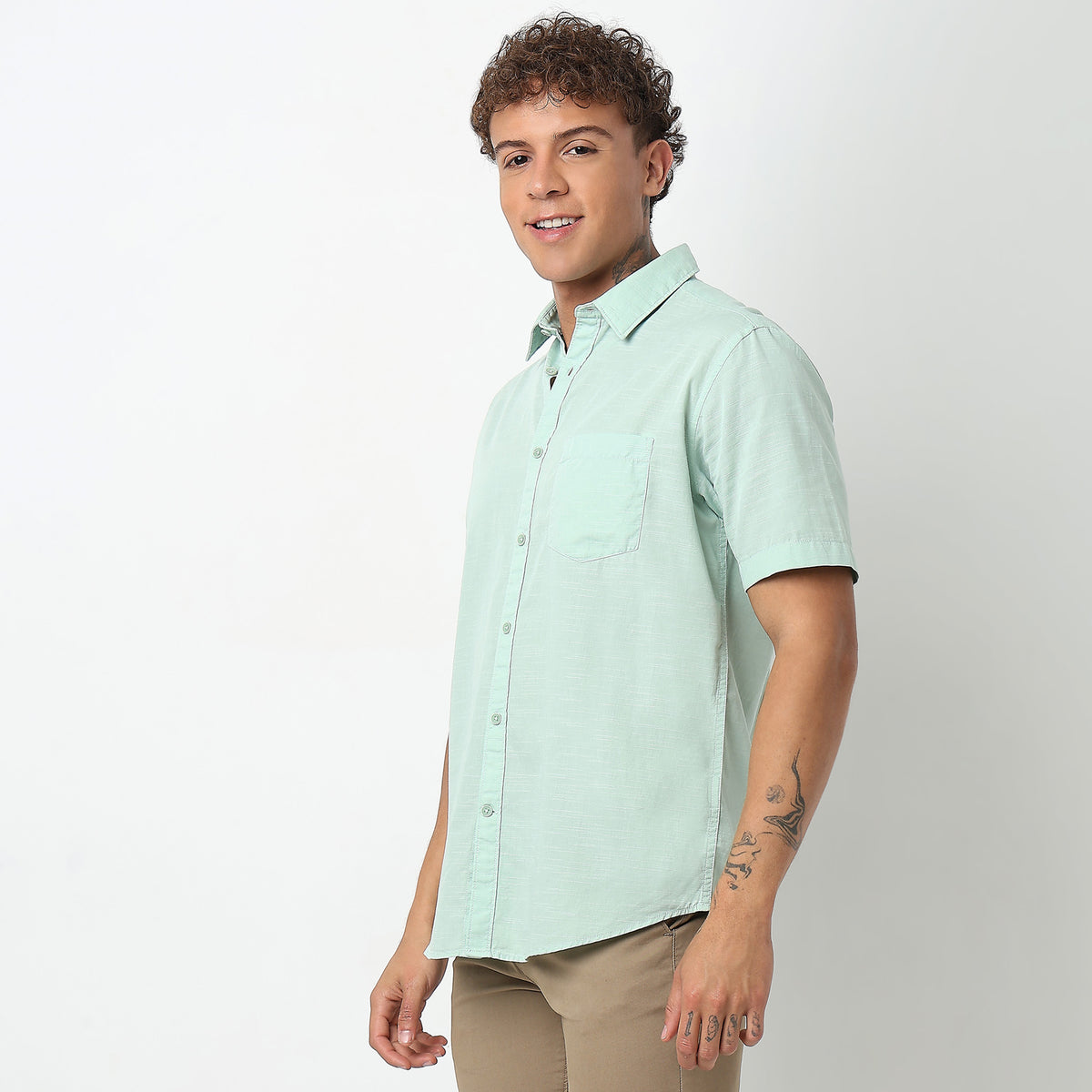 Slim Fit Solid Shirt