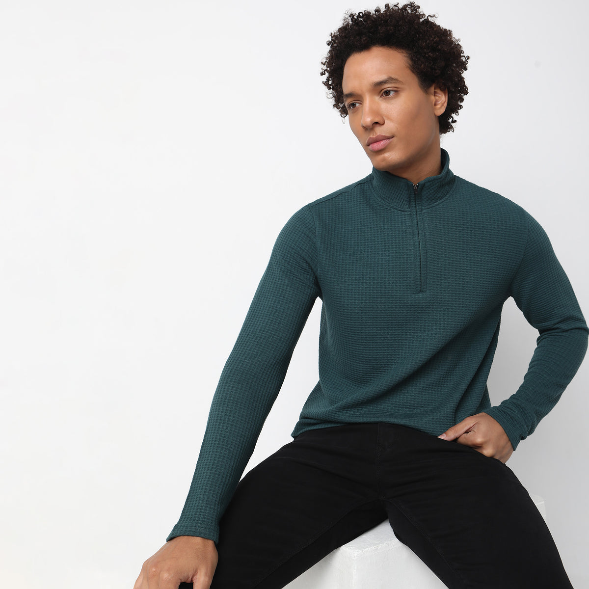 Regular Fit Structured Sweatshirt