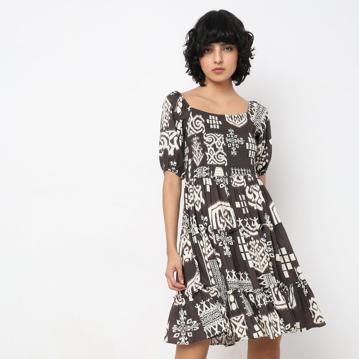 Flare Fit Printed Dress