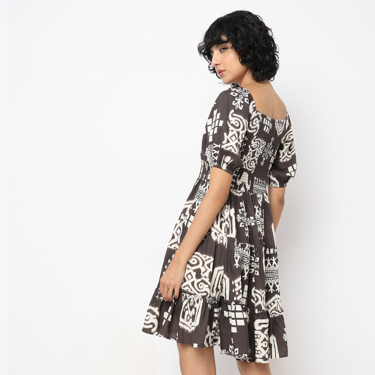 Flare Fit Printed Dress