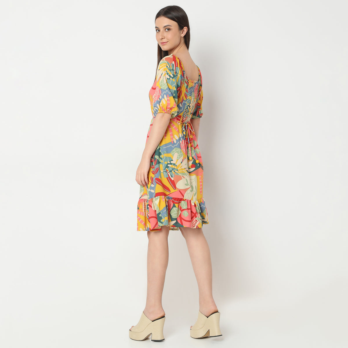 Flare Fit Printed Dress