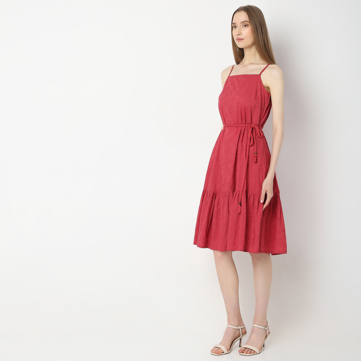 Flare Fit Solid Dress