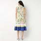 Lapel Collar Sleeveless Printed Dress