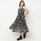 Printed Knee Length Tiered Dress