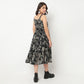 Printed Knee Length Tiered Dress