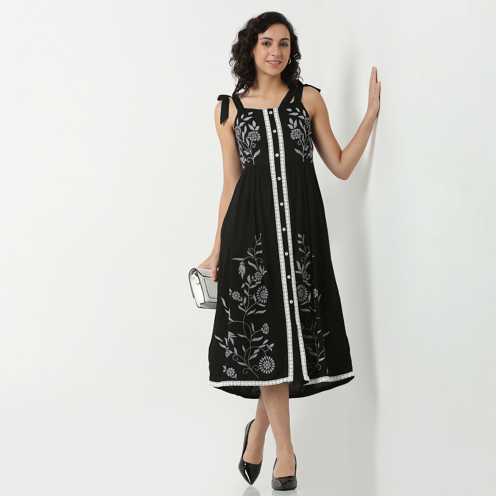 Rayon Printed Flared Dress