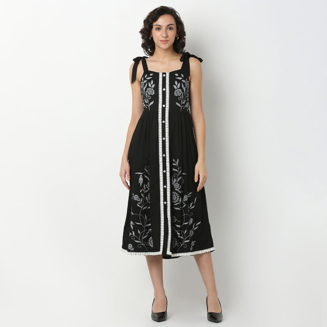 Rayon Printed Flared Dress