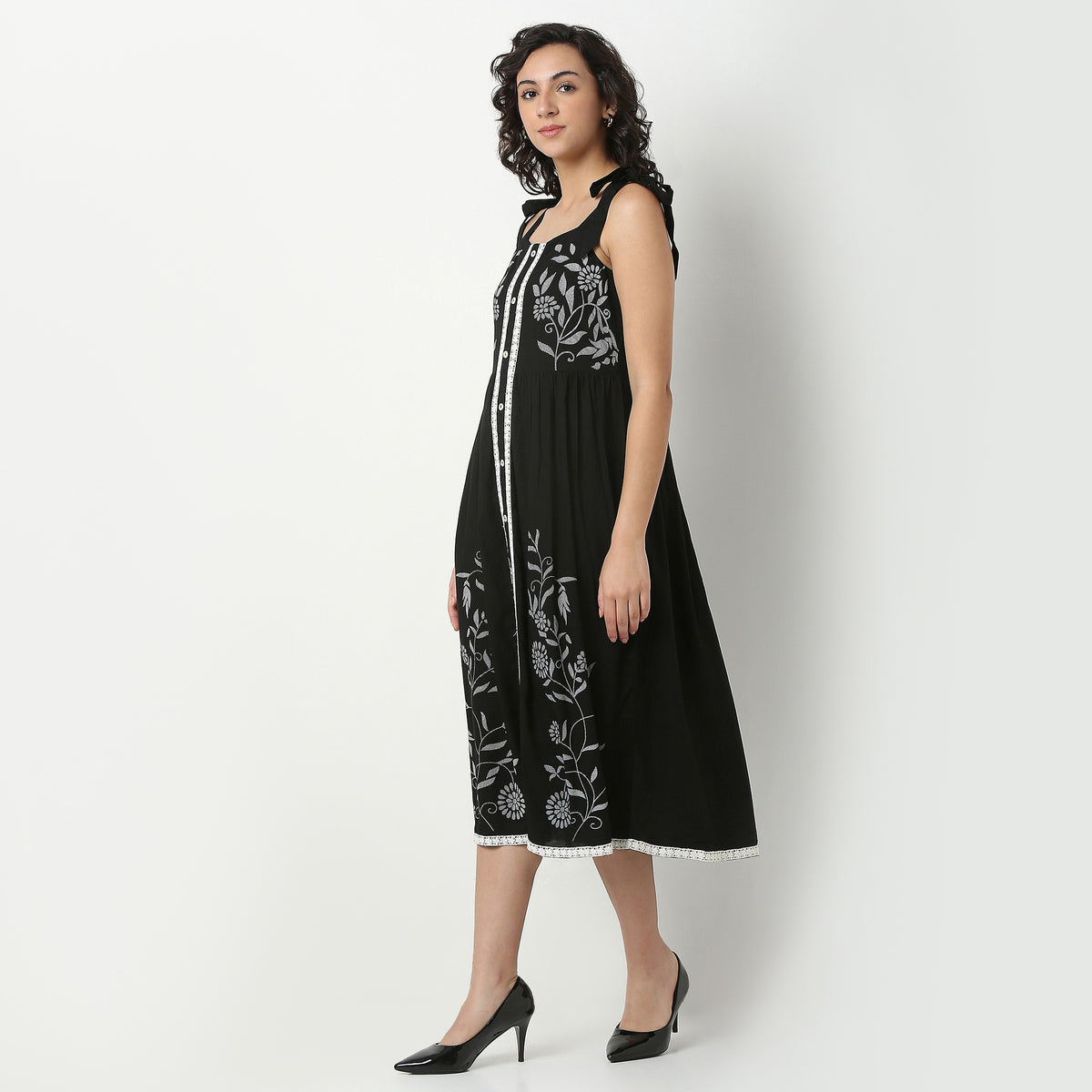 Rayon Printed Flared Dress