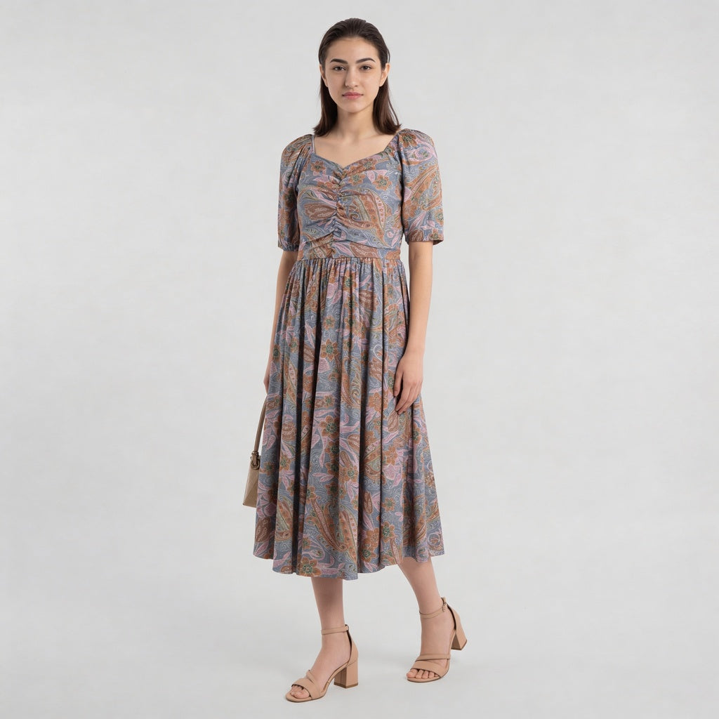 Front Rushed Dress