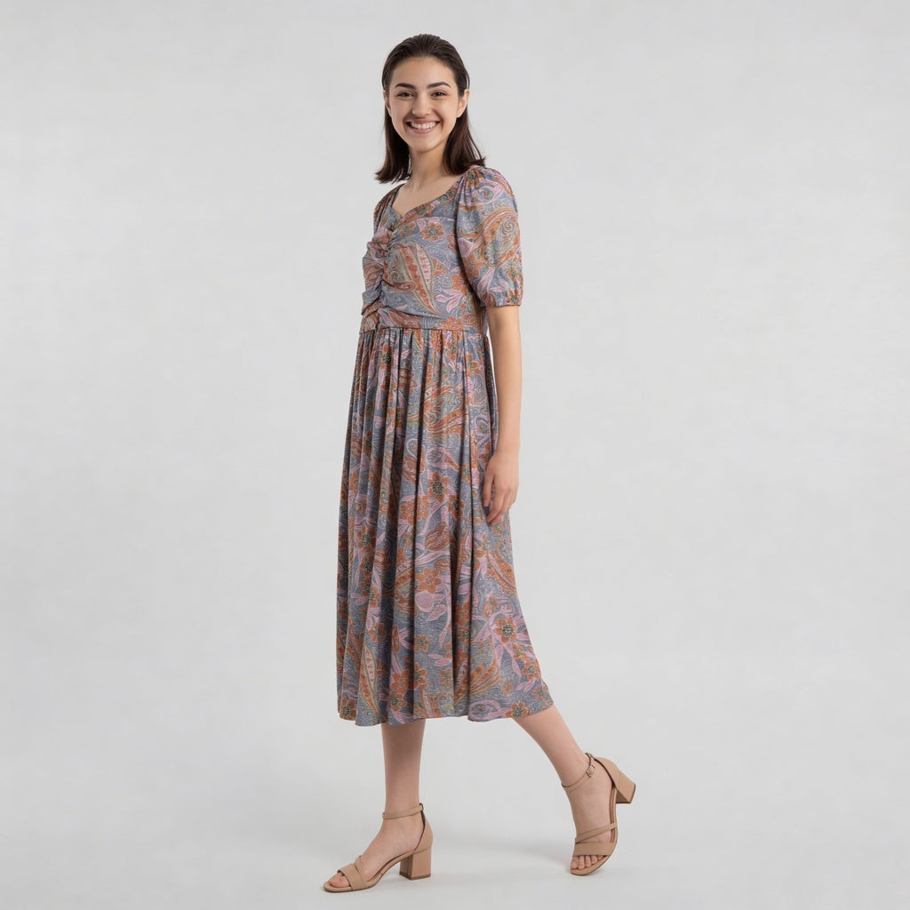 Front Rushed Dress
