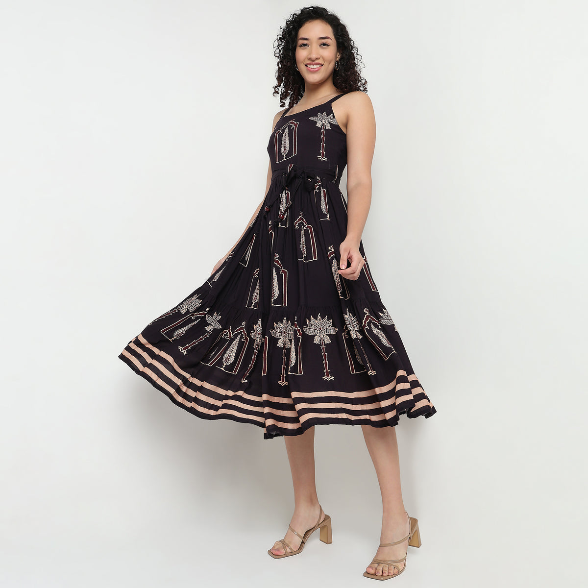 Buy Women Flare Fit Printed Sleeveless Dress  - Style Union