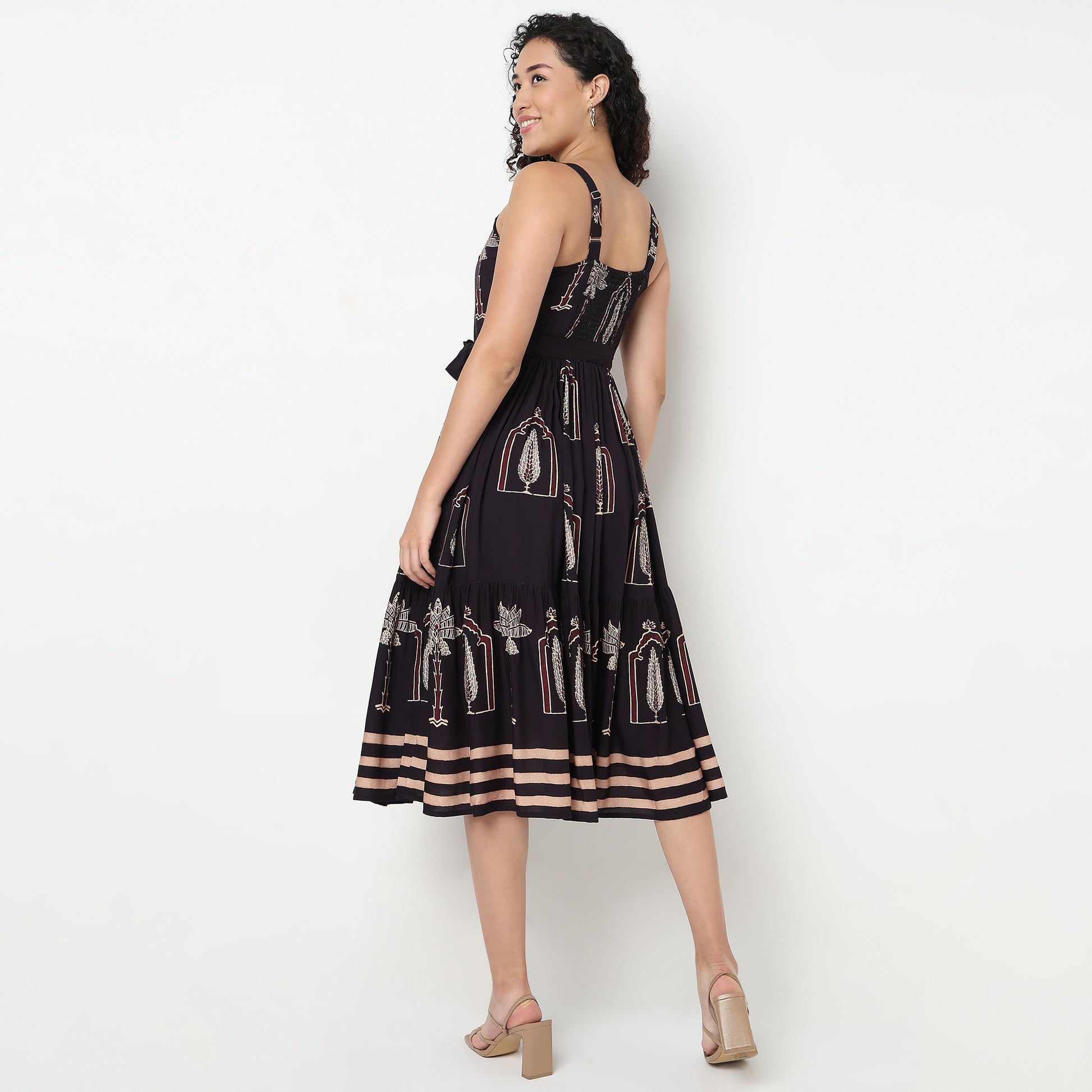 Buy Women Flare Fit Printed Sleeveless Dress  - Style Union